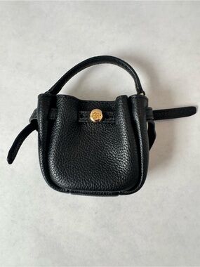 Tory Burch Black Pebbled Leather Romy bucket bag CHARM
